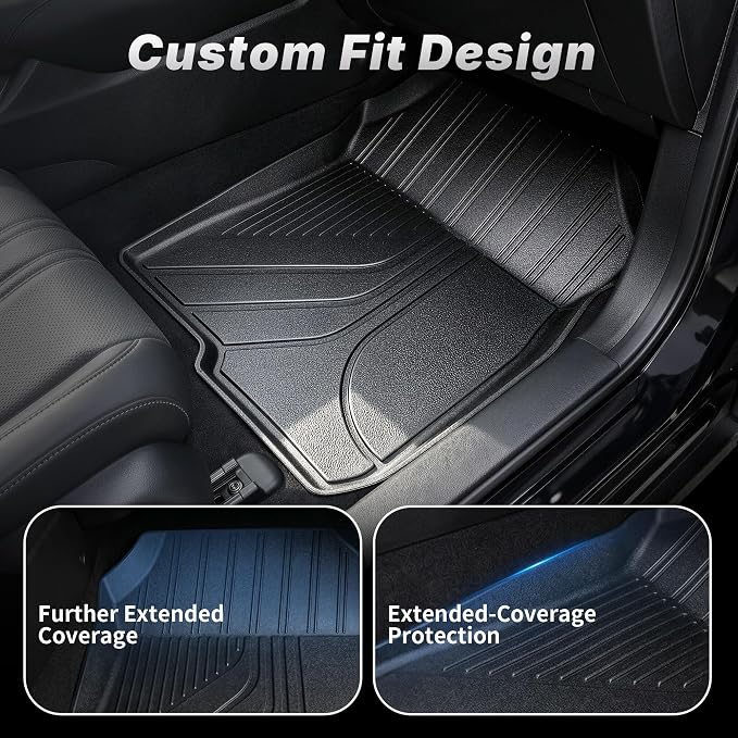 OEDRO Floor Mats Full Set & Backrest Fit for 2027-2023 Honda HR-V & 2025 2026 Acura ADX, Custom Fit TPE All Weather Floor Liners for HRV EX-L/LX/Sport, Car Mats Set Protectors Accessories