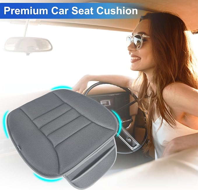 Lofty Aim Car Seat Cushion for Driving, Memory Foam Driver Seat Cushion | Car Seat Cushion for Long Driving, Automotive Seat Cushion for Pain Relief, Car Seat Pillow Fits Vehicles, Office, 4D Dgray