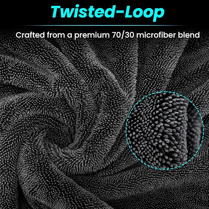 2 Pack 1300 GSM Car Drying Towel,Double-Sided Microfiber Towels for Cars(36" x 24"),Extra Large Ultra Absorbent,Without Residual Lint,Scratches or Water Spots