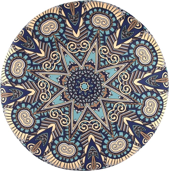 Sigmat Memory Foam Seat Cushion Anti-Slip Soft Round Stool Cushion Chair Pad 13 Inch Geometric