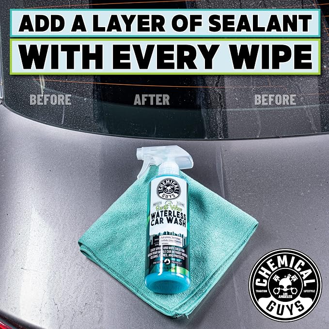 Chemical Guys, Swift Wipe Waterless Car Wash Spray, High Lubrication, 64 oz | Spray and wipe to clean and shine paint, glass and wheels with no water, a slick gloss for quick washes anywhere