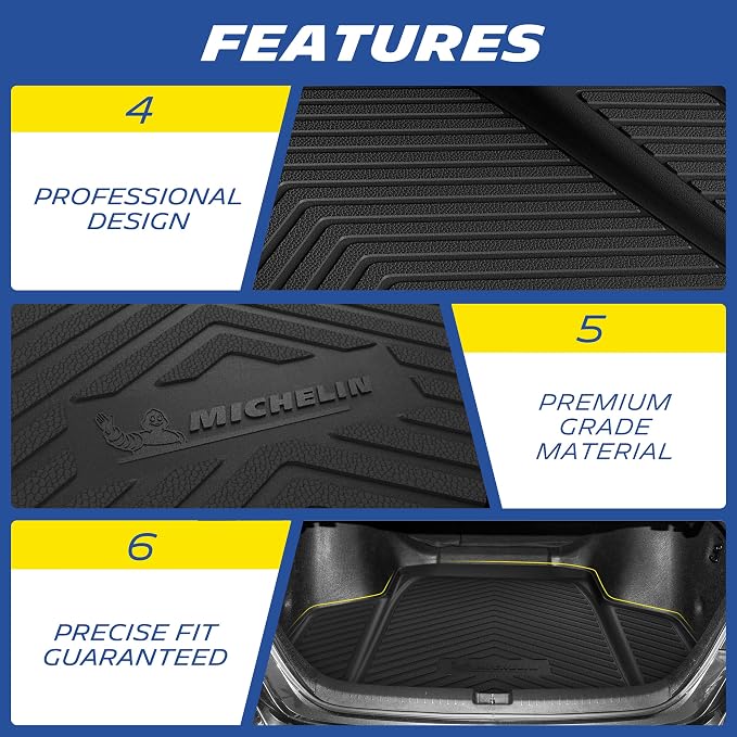 Michelin Vehicle Mats, Premier Series All-Weather TPE Custom Fit Liner for 2021-2026 Jeep Grand Cherokee L (3 Piece)