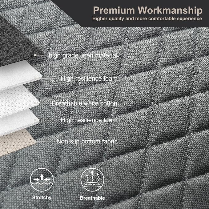 West Llama Linen Car Seat Covers,Bottom Seat Covers for Cars Include 1 Piece Front Driver Seat Pad Mat Universal Fits 90% Vehicles,SUVs,Cars,Sedans(1Piece-Gray)