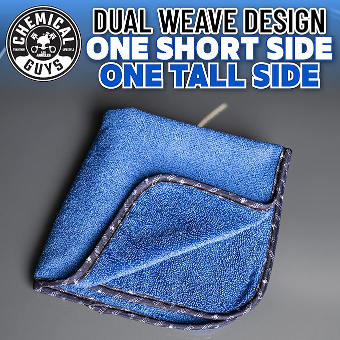 Chemical Guys, Professional Microfiber Towels, 16 x 16 in, Blue, 24 Pack | Ultra-soft, scratch-free towels to buff wax, dry panels and clean glass and interiors, machine washable