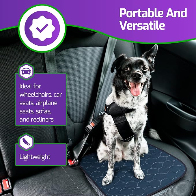 Waterproof Seat Protector (17.7 x 17.7)” - Blue Absorbent Seat Covers - Waterproof Chair Pad for Incontinence Washable - Chair Protectors - Incontinence Pads for Kids, Pets, Adults, & Seniors