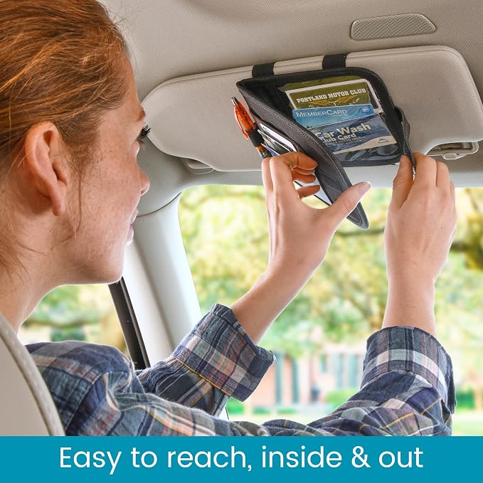 High Road Car Visor Organizer and Registration and Insurance Card Holder with Clear Document Pockets and 3 Card Holders - Vehicle Document Holder for Cars, Trucks and SUVs - 12 pack