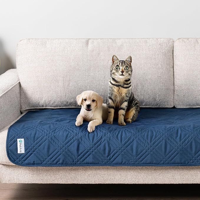 PetAmi Waterproof Couch Cover for Dogs, Non-Slip Leakproof Sofa Furniture Protector for Pet Cat, Machine Washable Bed Blanket for Car Seat, 30x70 Blue