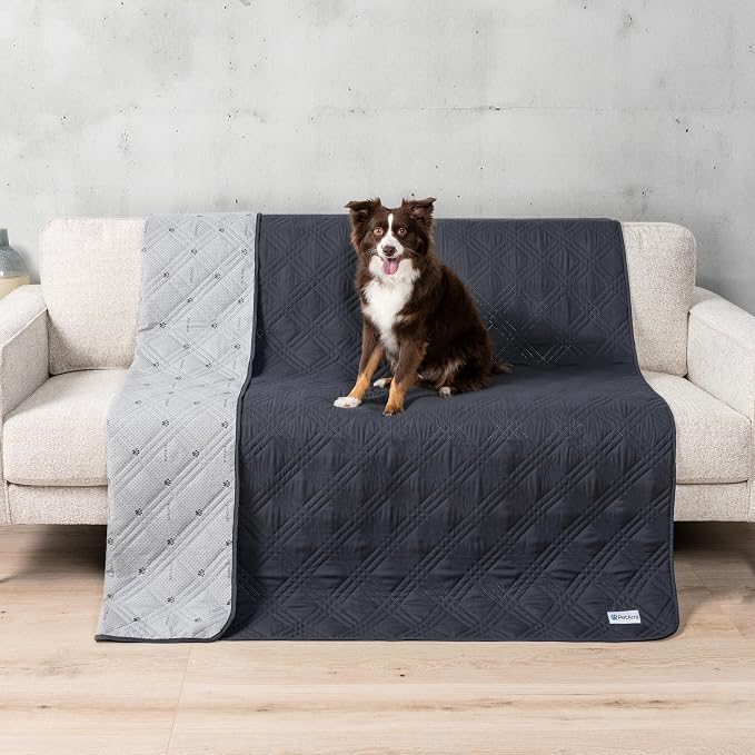 PetAmi Waterproof Couch Cover for Dogs, Non-Slip Leakproof Sofa Furniture Protector for Pet Cat, Machine Washable Bed Blanket for Car Seat, 52x82 Gray
