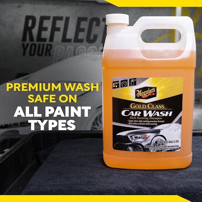 Meguiar's Gold Class Car Wash, Ultra-Rich Foam Car Wash Soap and Conditioner for Vehicle Cleaning, Paint Cleaner to Clean and Condition in One Easy Step, 1 Gallon