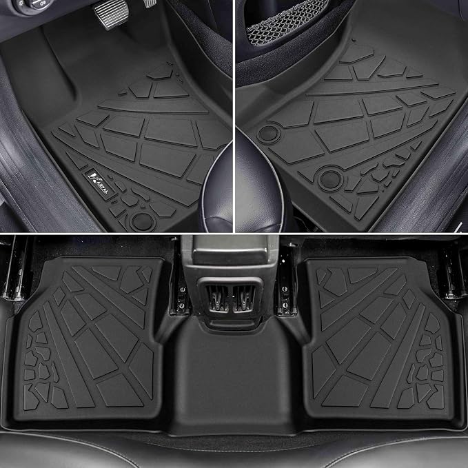 KARPAL Floor Mats & Cargo Liner for 2017-2025 2026 Jeep Compass, All Weather TPE Custom Fit Floor Liners Car Mats Accessories, Front & 2nd Row & Cargo Mat