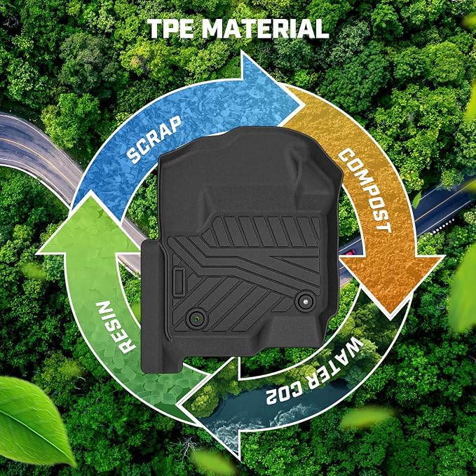 Mixsuper Floor mat for 2017-2026 Ford F-250/F-350/F-450 SuperCrew (Crew Cab) & SuperCab (EXT Cab) w/Factory Vinyl Flooring,All Weather TPE Floor Liners for F-250 Accessories,Anti-Slip Car Mats