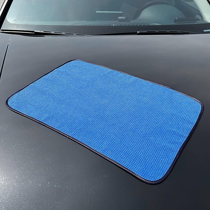 POLYTE Elite Microfiber Drying Towel (16x24, 4 Pack, Waffle, Blue)