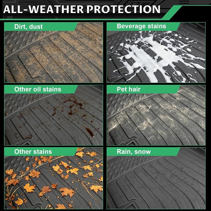 Floor Mats for Toyota Corolla 2009 2010 2011 2012 2013, Custom Fit Corolla Standard,LE,S XLE,XRS,L,LE/S Special Edition Mats, TPE Non-Slip Waterproof 2 Row & Cargo Liner Floor Liners Set