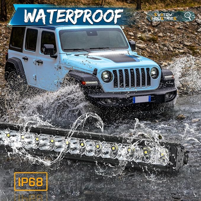 30 Inch Light Bar Single Row, SWATOW INDUSTRIES 150W 30 Inch Screwless Slim LED Bar Spot Flood LED Work Lights Offroad Driving Light for Truck Pickup UTV SxS SUV Wrangler Toyota Chevy Ram
