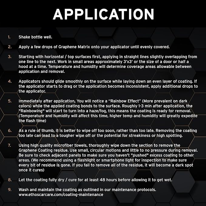Graphene Coating PRO V2.0 – 10 Years of Protection | Advanced Graphene Coating for Cars | Extreme Hydrophobic Shine | Ethos Graphene Coating Paint Protection (30ML)