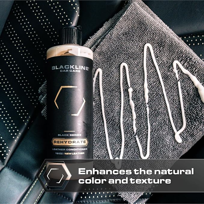 Blackline Car Care - Leather Rehydrate, Leather Conditioner for All Leather - Cars, Furniture, Shoes, and Purses - 16 fl OZ