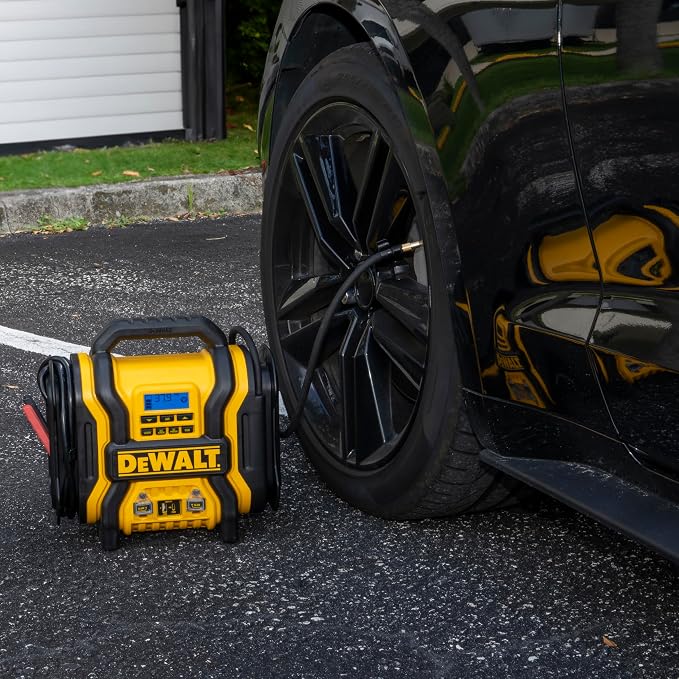 DEWALT DXAEPS14 2000 Amp Portable Battery Jump Starter with Compressor | Power Station with 500W AC Power and 15W USBa & 25W USB