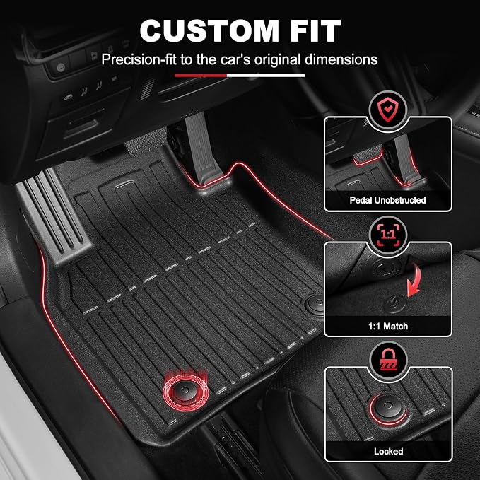 Custom Fit Floor Mats and Cargo Mat for Lexus ES 2019-2024 (ES350/ES300h) & 2025 ES300h - All Weather Protection