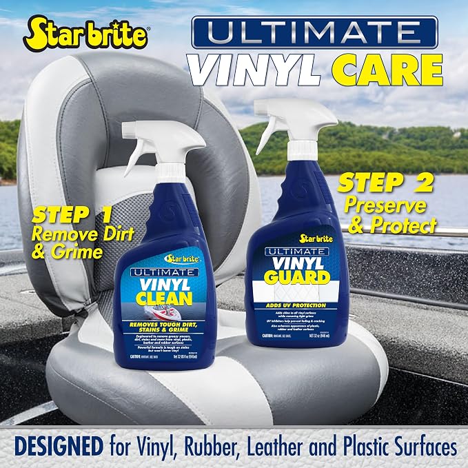 STAR BRITE Ultimate Vinyl Guard - Spray on Protection & Shine - Prevent Fading & Cracking - for Vinyl, Leather, Plastic & Rubber - 32 OZ (095932)