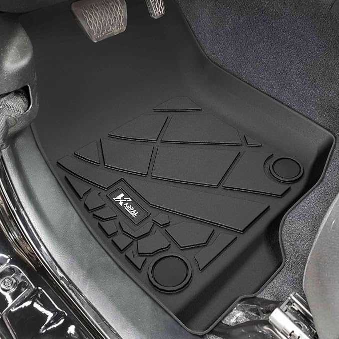 KARPAL Floor Mats for Jeep Gladiator JT 2020-2025 2026, All Weather TPE Custom Fit Floor Liners Car Mats Accessories, Front & 2nd Row
