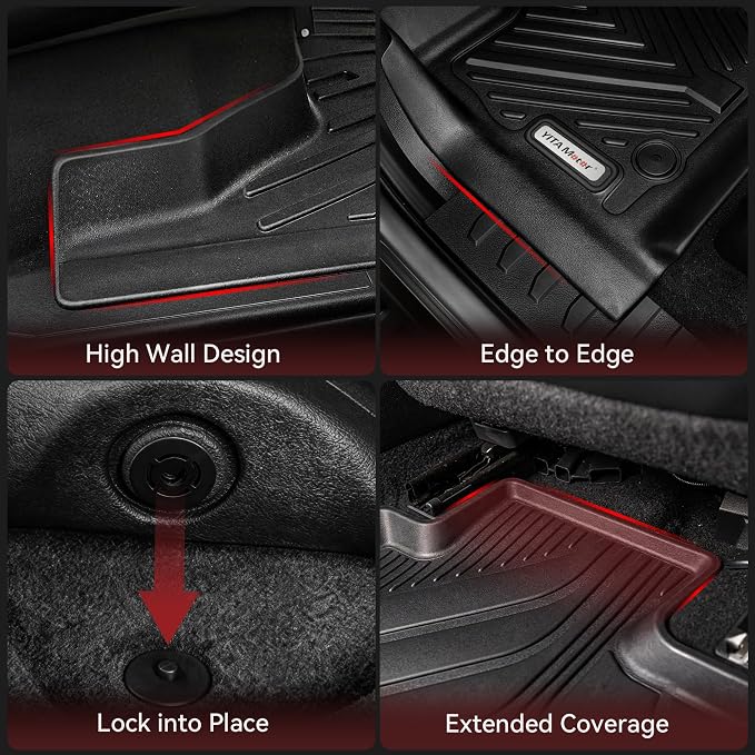 YITAMOTOR Floor Mats & Cargo Liner Fit for Mazda CX-5 2017-2021, TPE All Weather Custom Fit Floor Liners for Mazda CX5, 1st & 2nd Row and Trunk Liner Car Mats Set Accessories, Black