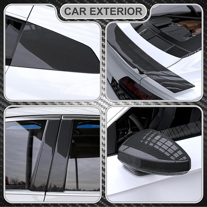 Lypumso 6D Carbon Fiber Vinyl Wrap Roll, Glossy Car Wrap Film Featuring Bubble Free Air Release Technology, Car Moto DIY Interior Exterior Decoration (Carbon Fiber Black, 1ft x 5ft)