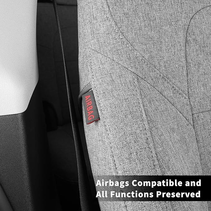 coverdream 2nd Gen Tacoma Seat Covers Custom Fit for 2012-2015 Toyota Tacoma Double Cab/Crew Cab (TRD Sport Seats),Fully Covered Polyester Truck Seat Protector-Full Set (Gray)