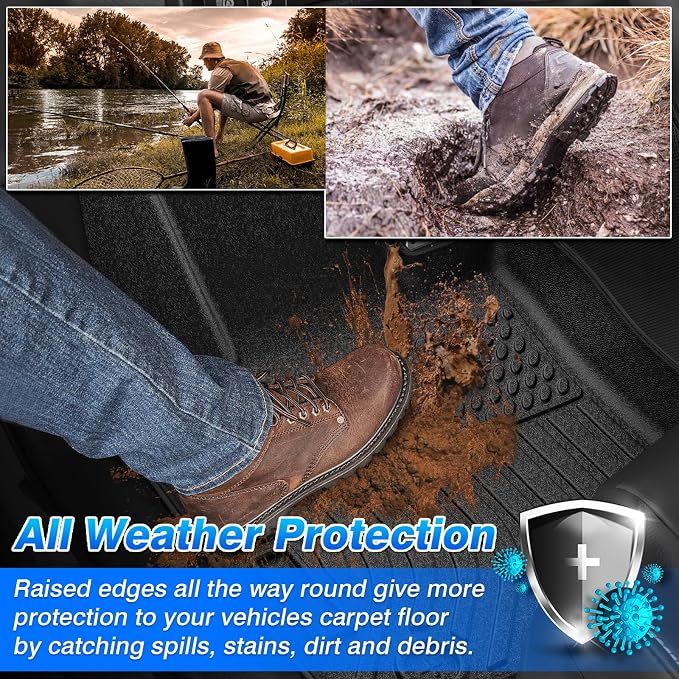 Cartist Floor Mats Compatible with Spark Accessories All Weather Floor Mat for 2016-2022 Chevy Chevrolet Spark Carpet Protection 3D TPE (Not Fit Spark EV)