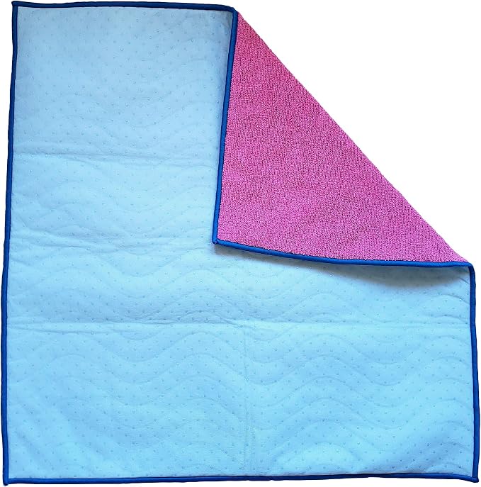 Premium Waterproof Seat Pad for Incontinence - Slip-Resistant, Ultra Absorbent Soft Microfiber 22 x 22 Inches - 5 Layer Design - for Adults, Kids and Pets, Rose Pink/Blue