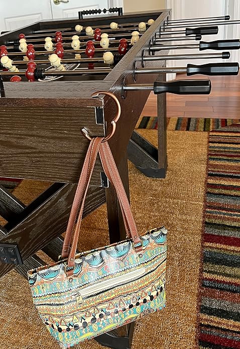Clipa Bag Hanger Collection, The Ring that Opens into a Hook, Auto Closes | Holds 15 kg, Needs only 10mm to Hang a Hand Bag, Easy to Use with One Hand, The Instant Bag Hanger, 3 yr Warranty