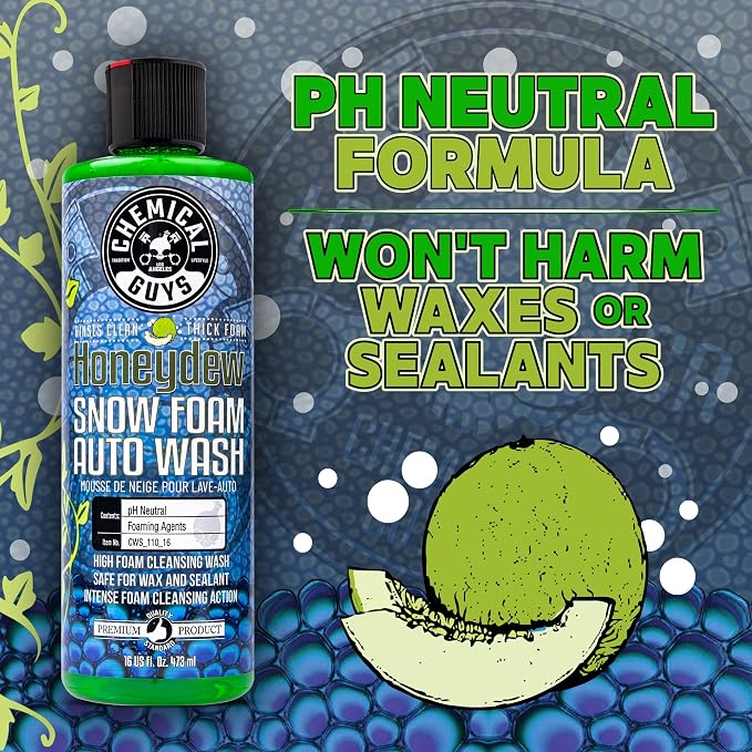 Chemical Guys, Honeydew Snow Foam Car Wash Soap for Foam Cannons, 16 oz | Works with foam cannons, foam guns or bucket washes, safe for cars, trucks, motorcycles, RVs, honeydew scent
