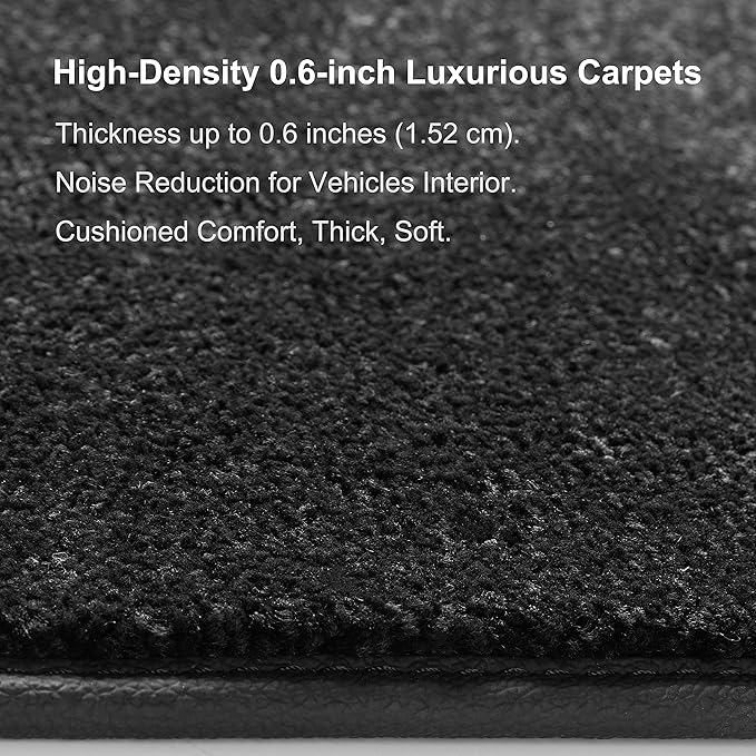 WENNEBIRD Carpet Floor Mats for Tesla Model 3 Highland 2024-2026, 3Pc | 0.6-Inch Ultra-Thick Plush Carpet, Noise-Reducing Comfort, Waterproof TPE Layer, Anti-Slip Backing