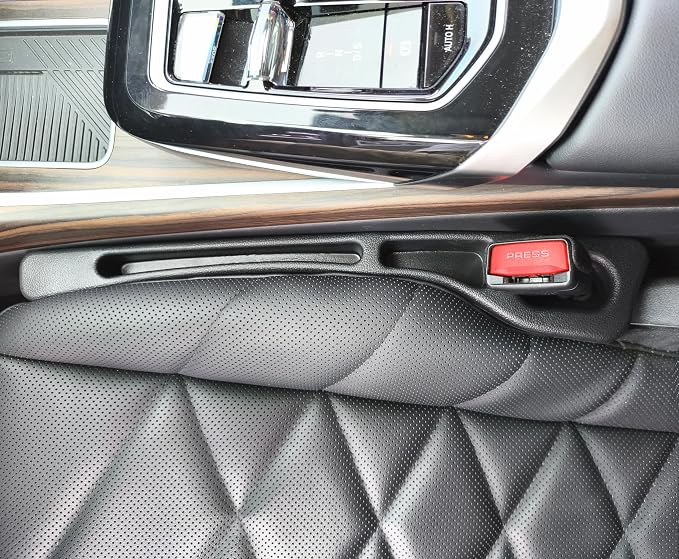 2 Pack No Drop Car Seat Gap Filler Guard, Stopper/Catcher to Fill the Gap Between Seat and Console Black Car Crevice Inbetween Blocker Plug Space Pad b00byh6c1e-A03