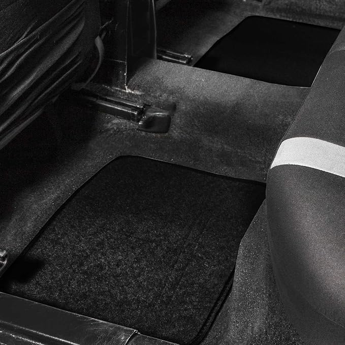 FH Group Car Floor Mats - Carpet Floor Mats for Cars, Universal Fit Automotive Floor Mats, All Purpose Car Floor Mats, Carpet Protector Mat for Most Sedan, SUV, Truck Floor Mats Black