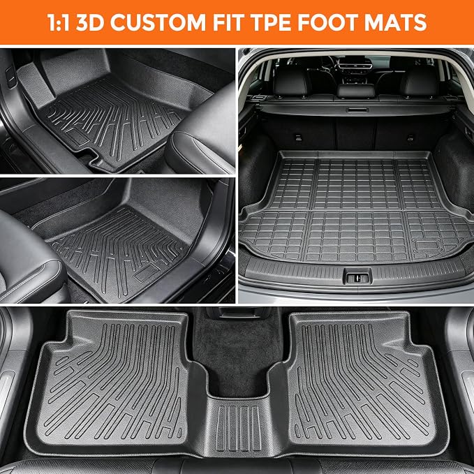 Floor Mats for Subaru Forester 2009-2013 (Not for Hybrid) | Heavy Duty TPE All Weather Protection, Waterproof Non-Slip Black Car Liners (Two-Row Floor Mats & Cargo Liner)