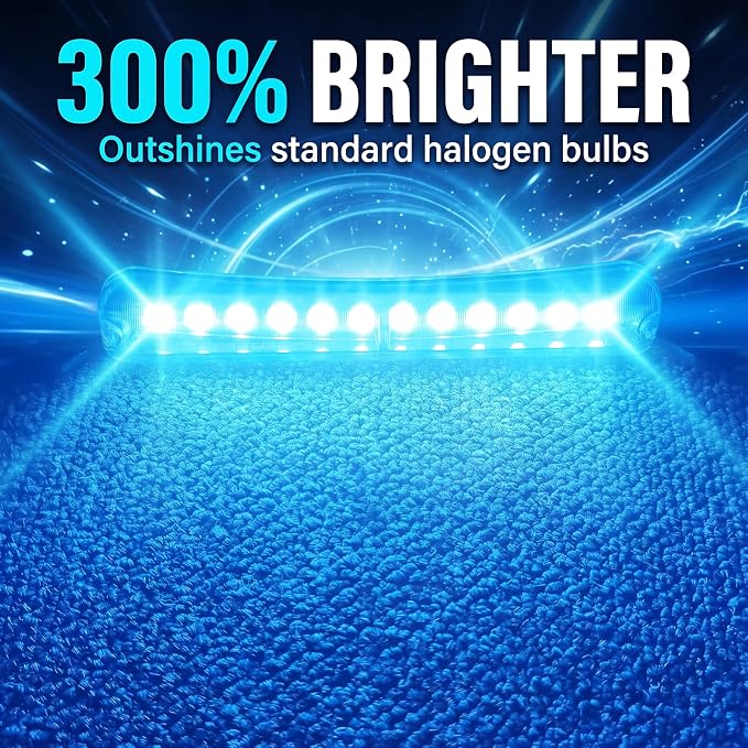 ANKIA Universal 12 LED License Plate Light Running Lamp Reverse Lights Tail Light Assembly for Car Trailer UTV ATV Truck RV Boat (Ice Blue Light)