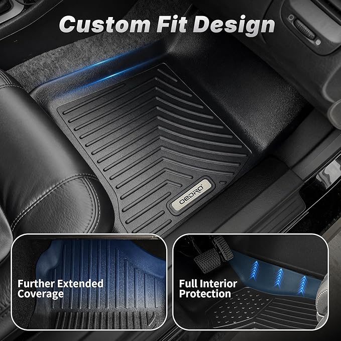 OEDRO Floor Mats Fit for 2019-2024 Dodge Ram 1500 Crew Cab New Body | With Original Storage | NOT for Classic Models | All-Weather TPE Custom Fit Floor Liner for Ram 1500 Accessories