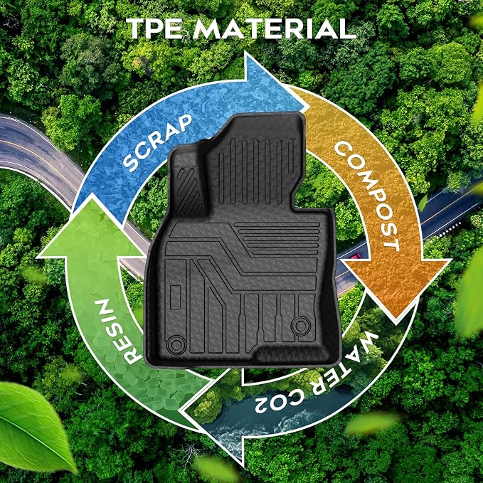 Mixsuper CX-5 Floor mats-Floor mat for Mazda CX-5 2017 2018 2019 2020 2021 2022 2023 2024 2025,All Weather TPE Rubber Floor Liners Protection for CX-5 Accessories,2 Row Anti-Slip Car Mats, Black