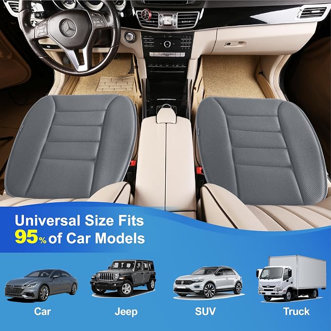 Lofty Aim Car Seat Cushion for Driving, Memory Foam Driver Seat Cushion | Car Seat Cushion for Long Driving, Automotive Seat Cushion for Pain Relief, Car Seat Pillow Fits Vehicles, Office, 4D Dgray