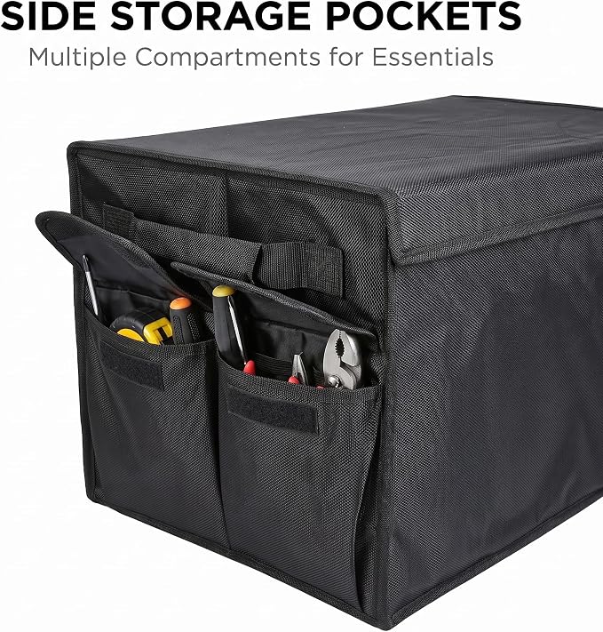 Non-slip Car Organizer, Multi-Use Collapsible Car Storage Box, Portable Auto Cargo Storage Bin for Car SUV Truck, Waterproof Outdoor Camping Picnic Storage Container,