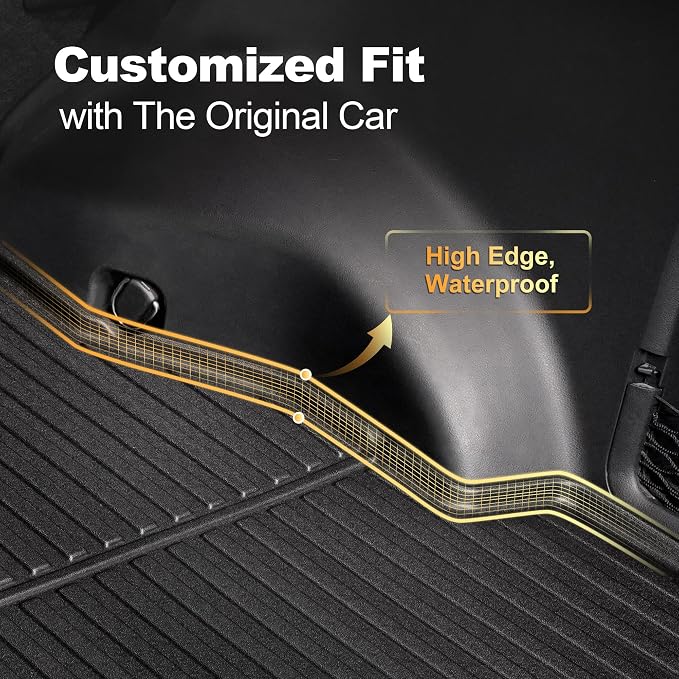 AOMSAZTO 2025 Cargo Mat: All Weather Cargo Liner Compatible with Toyota RAV4 (Include Hybrid) 2019-2025 Waterproof Trunk Mat TPE 3D Heavy Duty Rear Trunk Tray