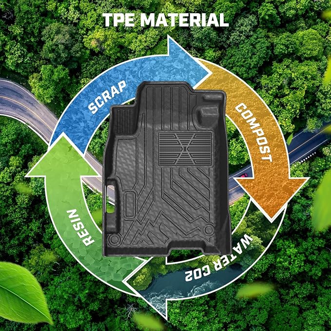 Mixsuper Accord Floor mats-Floor mat for Honda Accord Sedan 2013-2017 (Not for Coupe & Hybrid),All Weather TPE Rubber Floor Liners Protection for Accord Accessories,2 Row Anti-Slip Car Mats, Black