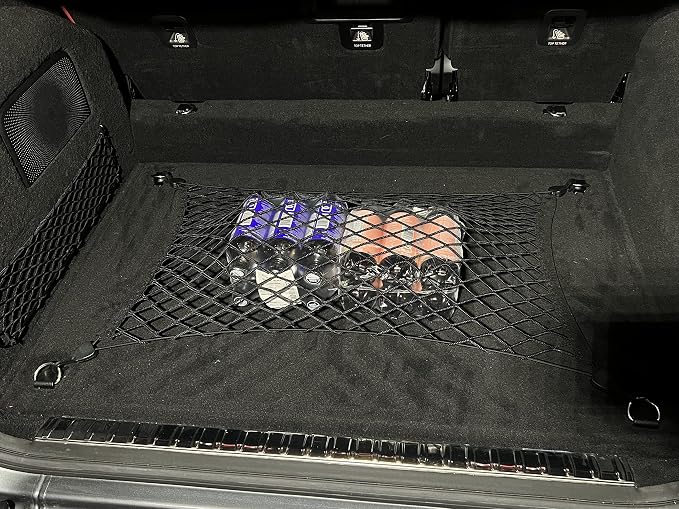 Floor Style Automotive Elastic Trunk Mesh Cargo Net for Mercedes Benz G 500 G 550 G63 2019-2025 - Premium Trunk Organizer and Storage - Luggage Net for SUV - Best Car Organizer Mercedes Benz W463