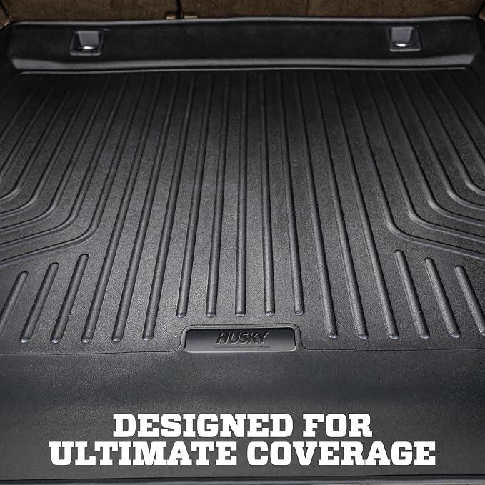 Husky Liners Weatherbeater Cargo Liner | Fits 2017-2023 GMC Acadia Behind (Excludes All Terrain Model) (to Back of 2nd Row Over Folded Flat 3rd Row) | Cargo, 1-pc. Black - 28141