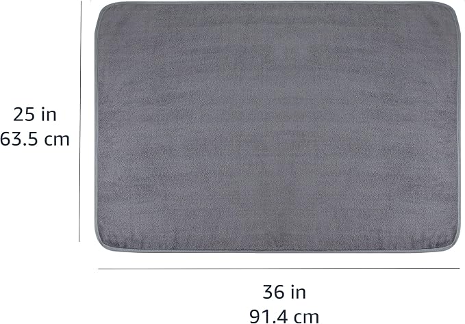 Amazon Basics Super Absorbent Microfiber Car Drying Towel, Streak-Free, Non-Abrasive, 36"L x 25"W, Gray