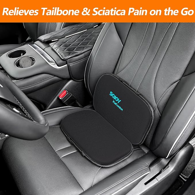 Sojoy iGelComfort 3 in 1 Foldable Gel Seat Cushion Featured with Memory Foam (A Must-Have Travel Cushion! Smart, Easy Travel Cushion) (Size: 18.5“ x 15" x 2")