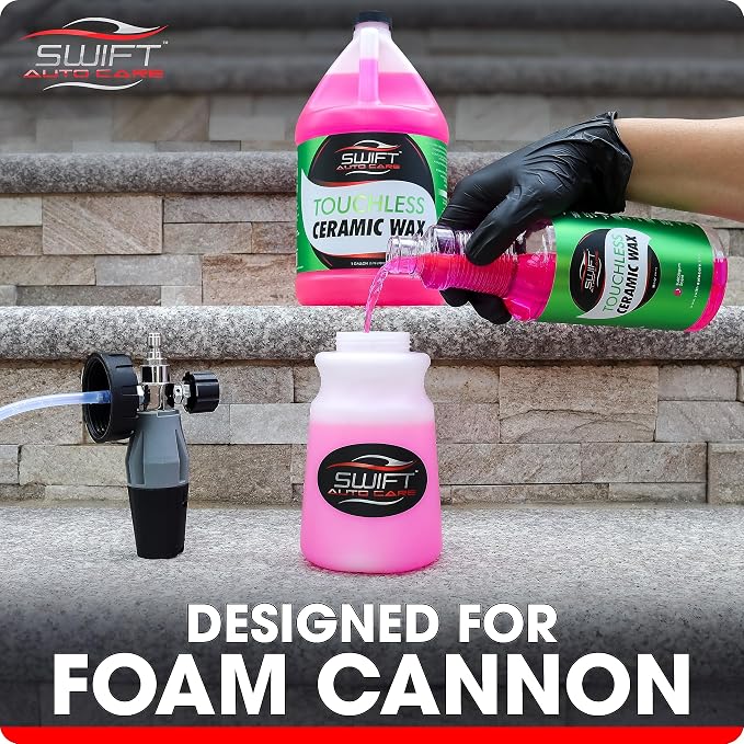 Swift Touchless Ceramic Foamable Wax (5 Gallon) – Spray On/Rinse Off For High-Gloss, Hydrophobic Protective Layer | For Foam Cannon & Foam Pump Sprayer After Car Wash | Wax Cars, Trucks, RV’s & More!