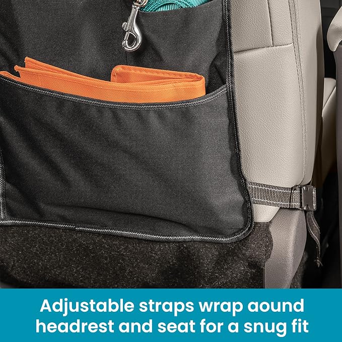 High Road Seatback Car Storage Organizer and Seat Protector with 7 Pockets | Back Seat Organizer for SUVs, Work Trucks and Vans with Utility and Dispenser Pockets
