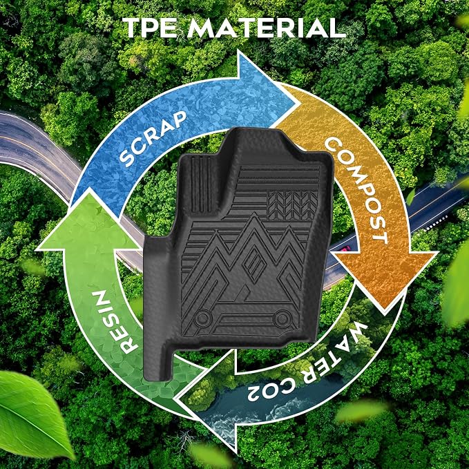 Mixsuper Floor mat for Toyota Tacoma 2024-2026 Double Cab Auto Trans(Not for Manual Transmission or Hybrid),All Weather TPE Floor Liners Protection for Tacoma TRD/SR/SR5/limited Car Accessories