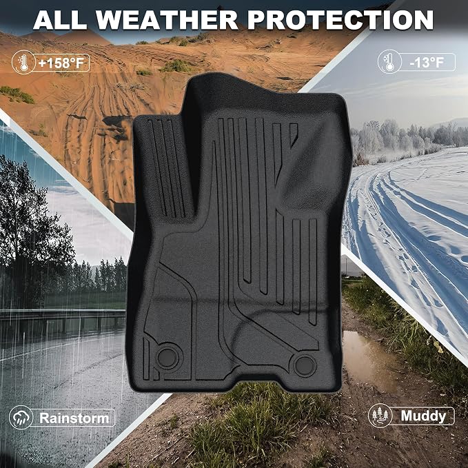 KARPAL Floor Mats for 2022-2026 Ford Maverick (Only Fit Hybrid), Custom Fit TPE All Weather Ford Maverick Hybrid Accessories 1st & 2nd Row Floor Liner